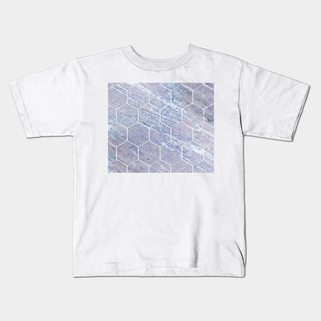 Botanico Porpora - purple marble hexagons Kids T-Shirt by marbleco